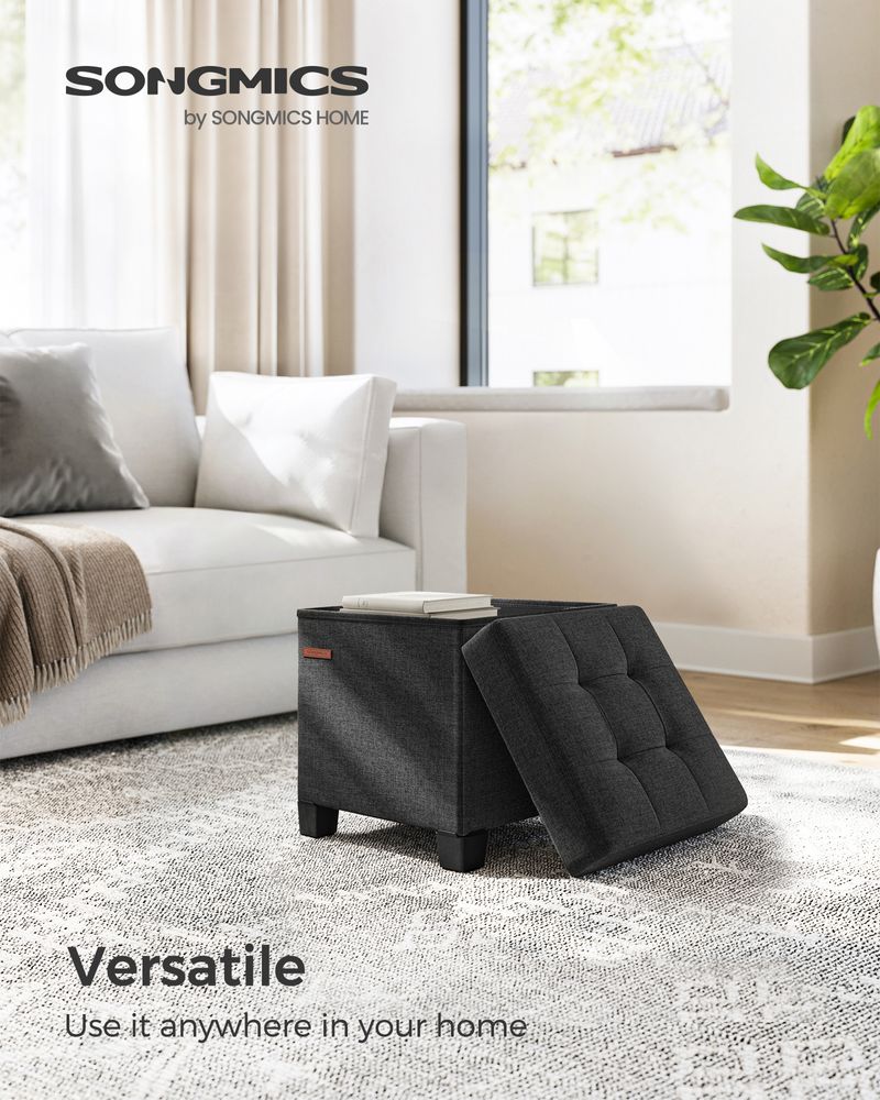 SONGMICS Small Ottoman Foot Rest with Legs