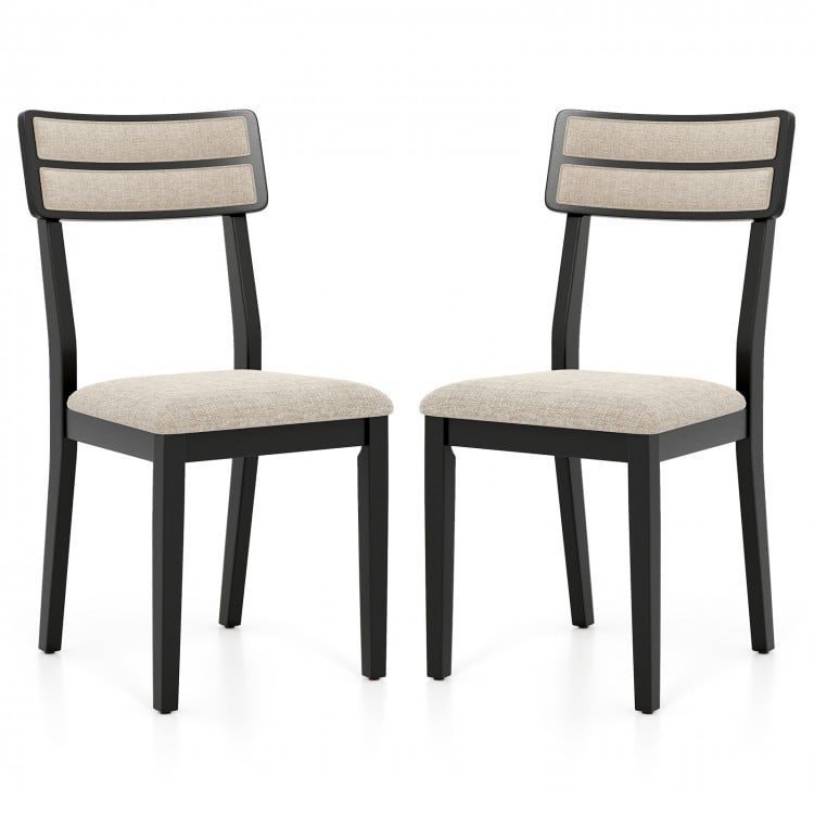Modern Dining Chairs Set of 2 with Tilt Backrest for Dining Room-Black