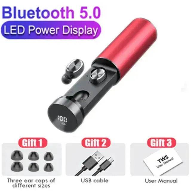 TWS Bluetooth Earphones V5.0 Wireless In-ear Stereo Sound MIC Headphones 8D HIFI Noise Canceling Sport Headsets for IOS Android