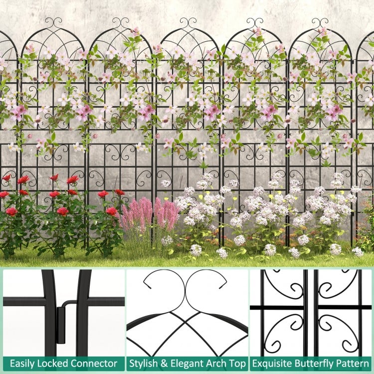 2/4 Pack 71 x 20 Inch Metal Garden Trellis for Climbing Plants-Set of 2