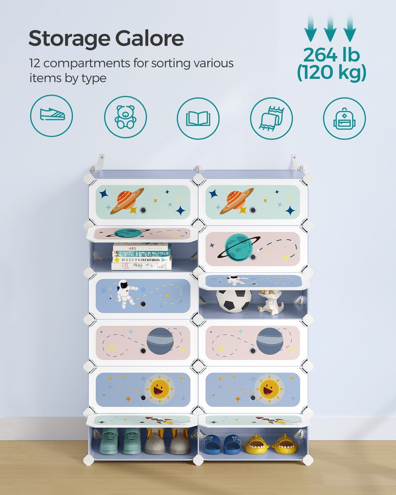 SONGMICS Kids' Shoe Rack with Doors