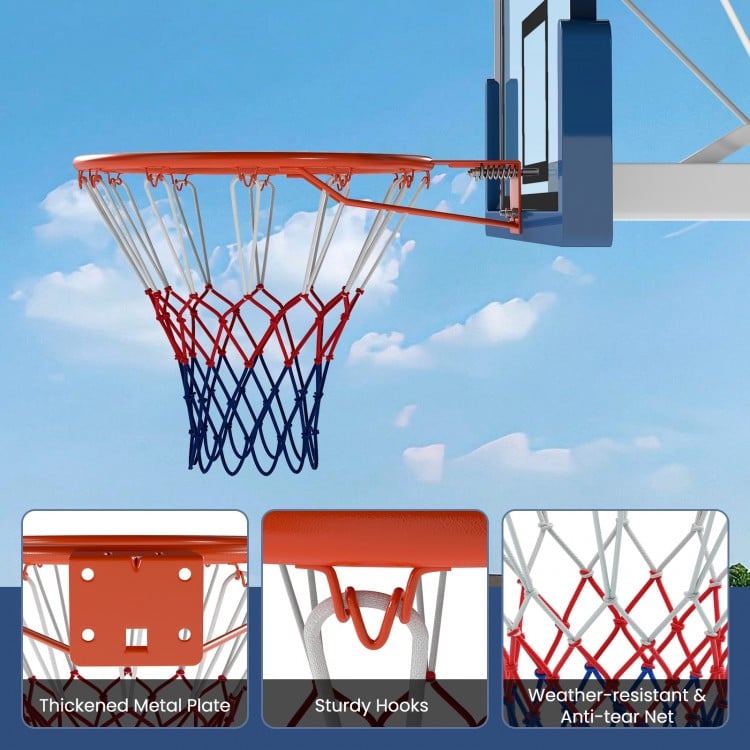 18" Basketball Rim Heavy Duty Wall Mounted Basketball Rim Goal Replacement-Orange