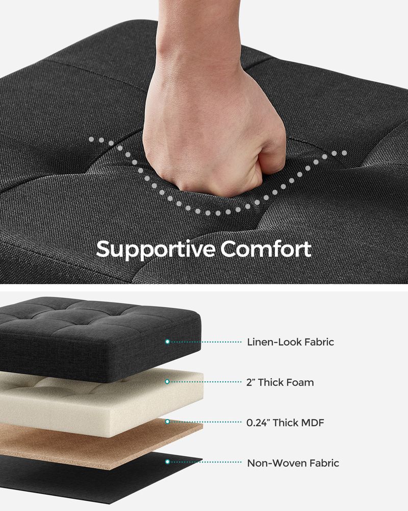 SONGMICS Small Ottoman Foot Rest with Legs
