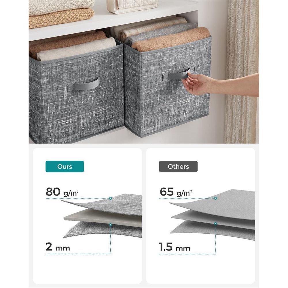 SONGMICS Non-Woven Fabric Storage Cubes with Double Handles