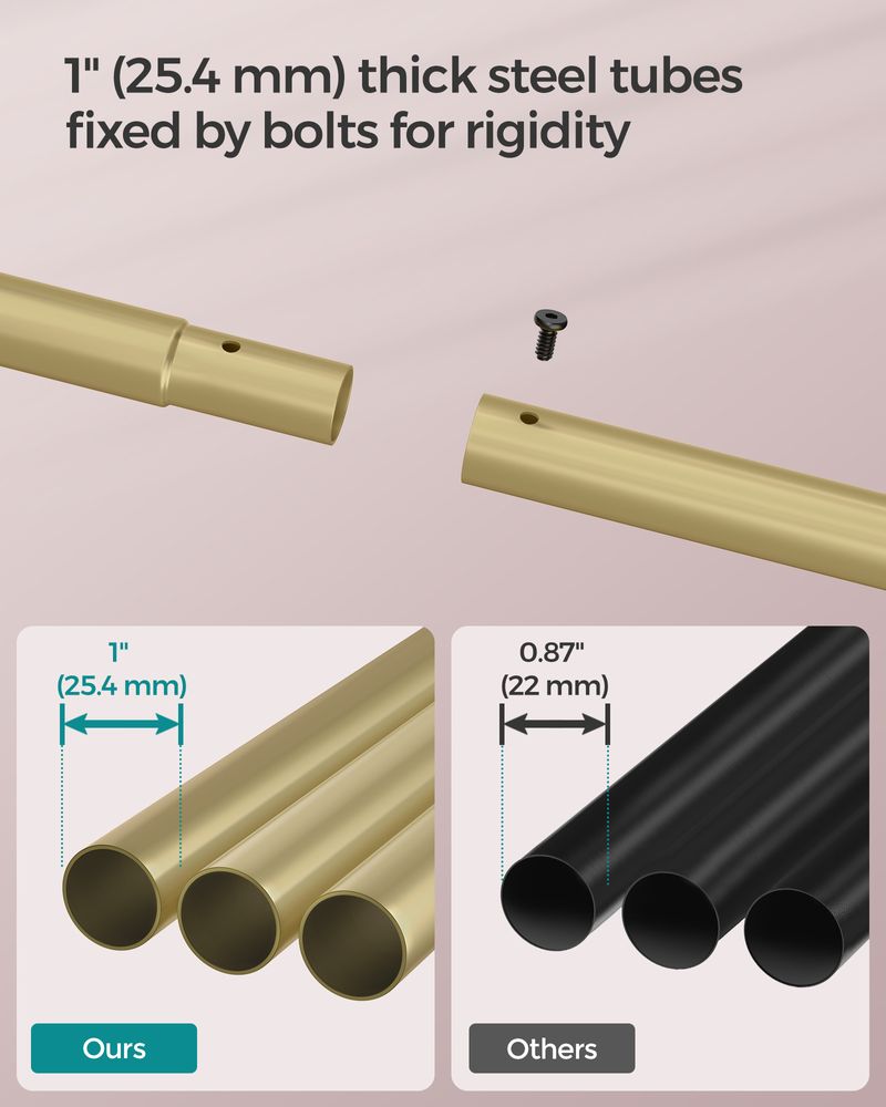 SONGMICS Clothes Rack with Wheels and Dense Mesh Storage Shelf