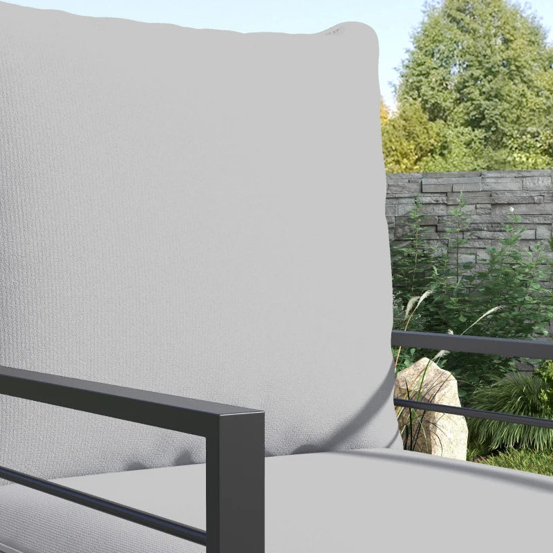 Patio Chair Cushions, Thick Deep Seat Outdoor Seat Cushion with Back Cushion, Light Grey
