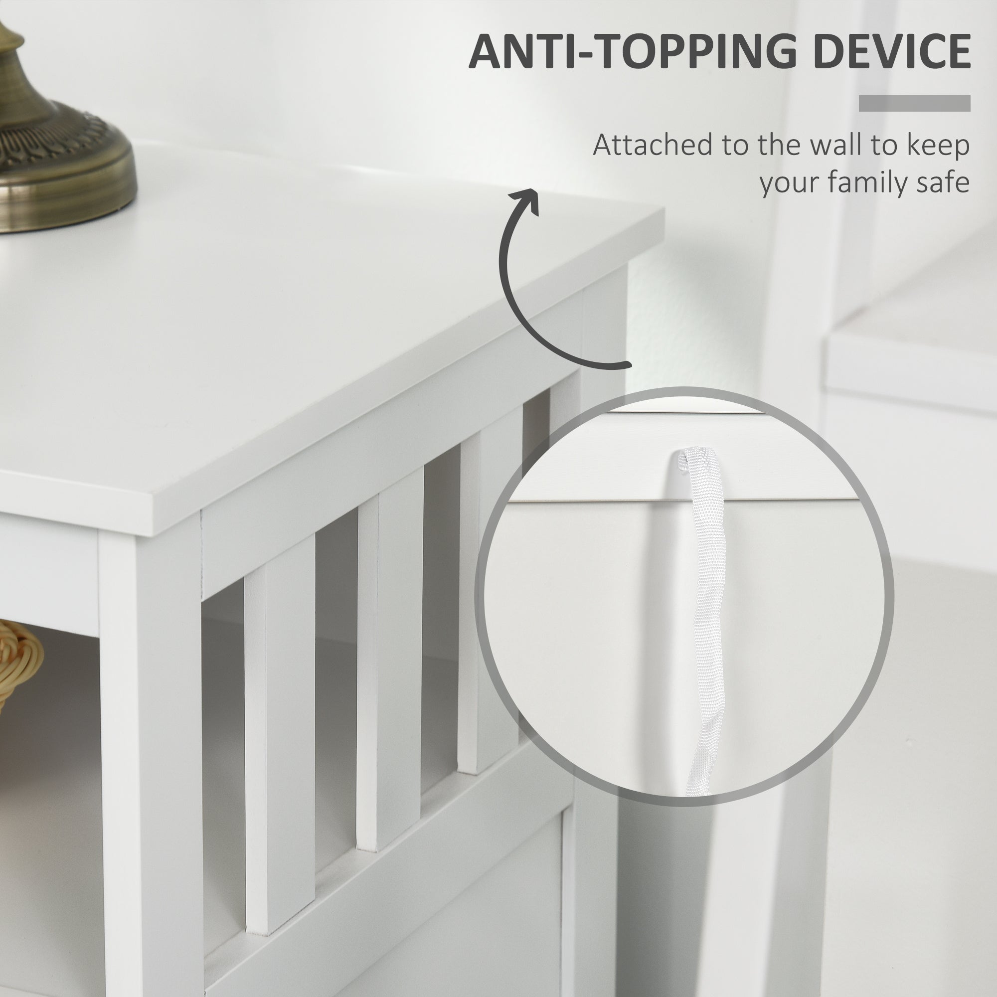 HOMCOM Classic Storage Console: Kitchen Sideboard Bar Cabinet, Buffet Cabinet with 2-Level Cabinet and Open Shelf, Crisp White