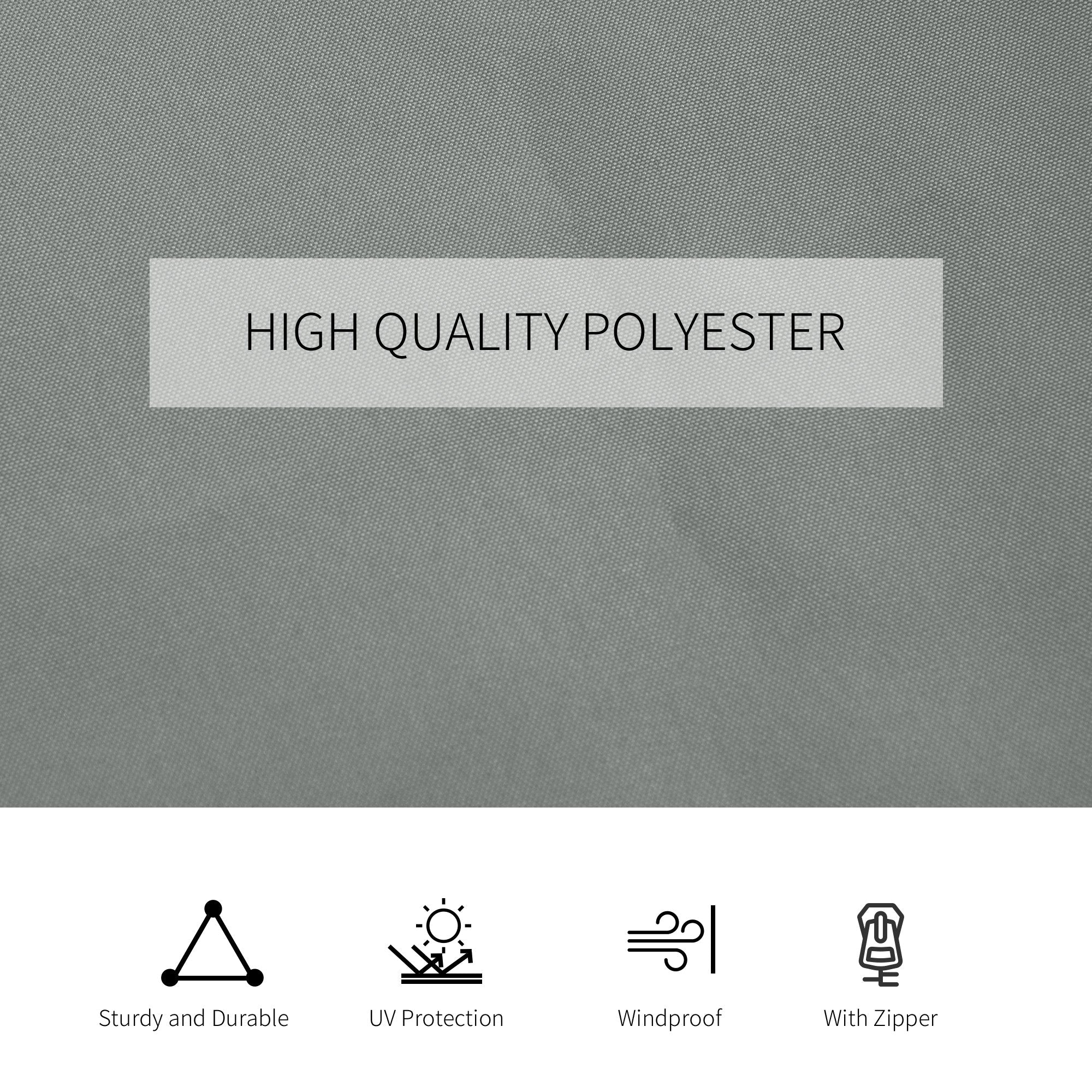 Outsunny Gazebo Curtain 10'x12' Sidewall Set 4 Panels with Hooks Dark Grey for Outdoor Shelter