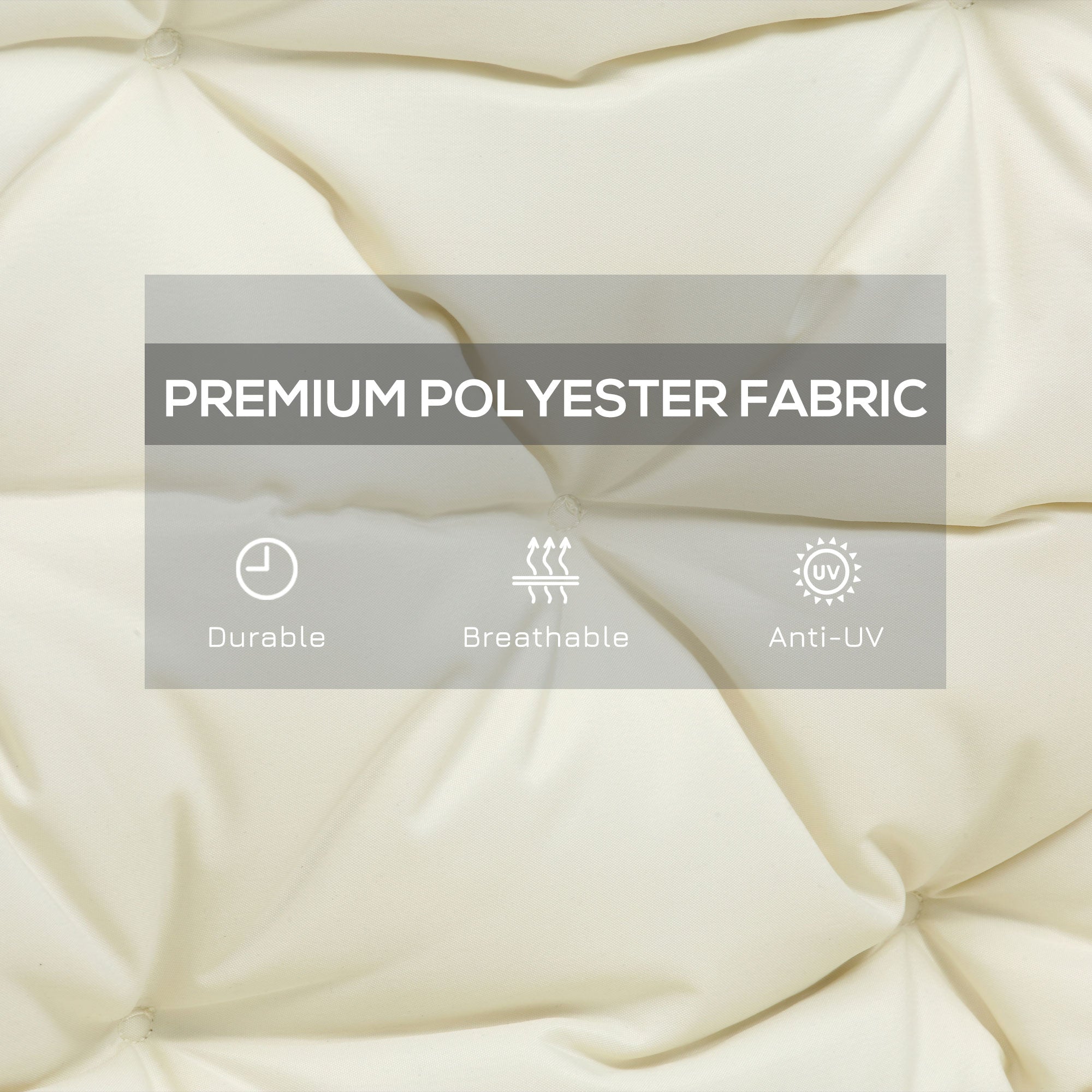 Outsunny Outdoor 2 Seater Bench Cushion 4.7 Inch Thick with Backrest Non Slip Patio Soft Pad Beige