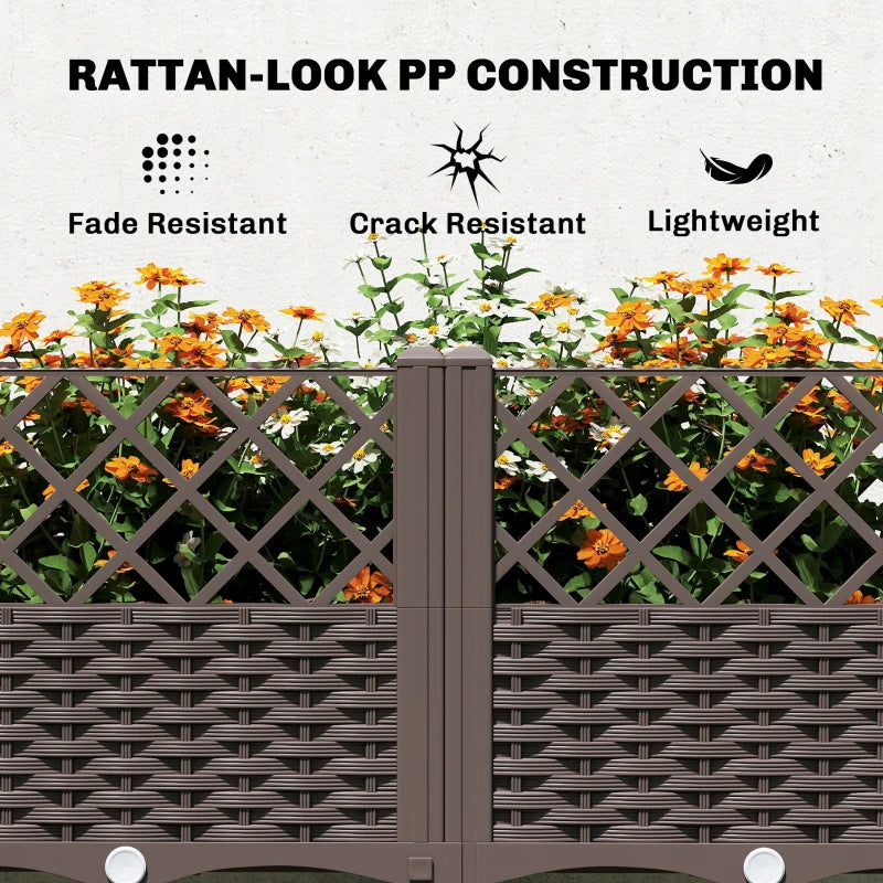 Raised Garden Bed with Legs, Self Watering Elevated Planter Boxes with Drainage Holes, 31.5" x 15.7" x 20.3"