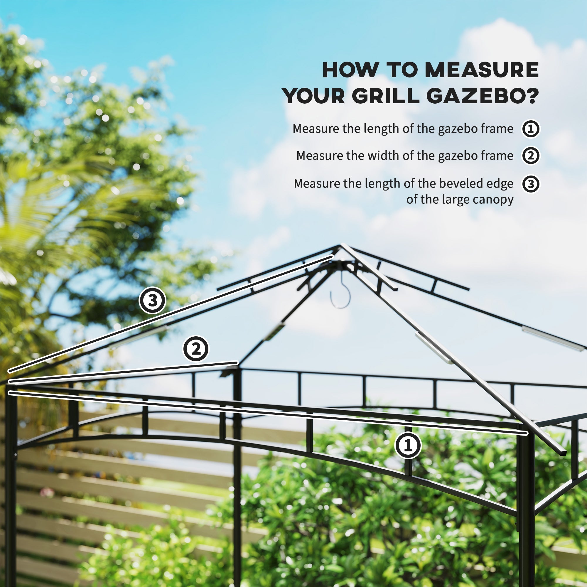 Outsunny BBQ Gazebo Canopy Replacement Roof, 5' x 8' Grill Gazebo Roof with UPF50+ Double Tiered Top Cover, Dark Grey