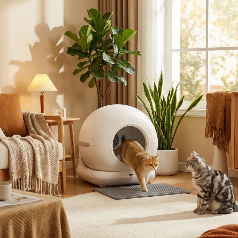 72L Automatic Litter Box, Self Cleaning Litter Box, App Control, Odor & Noise Control, Safety Sensors, Deodorant Gel