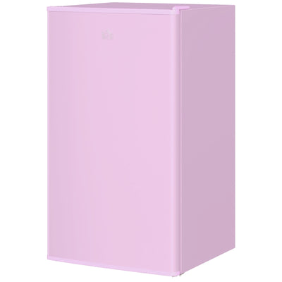 Compact Refrigerator, Mini Fridge with Freezer, Adjustable Shelf, Mechanical Thermostat and Reversible Door, Pink