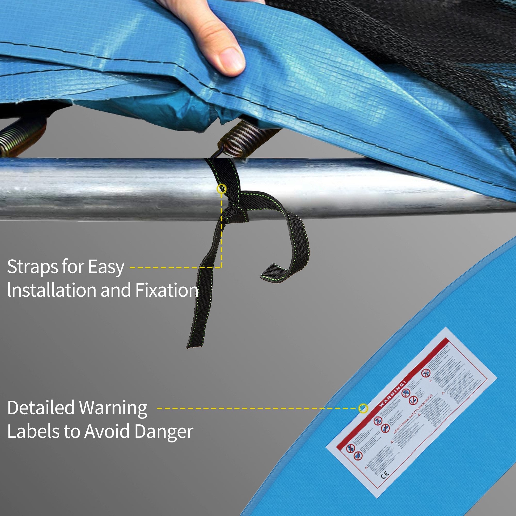 Soozier 14ft Trampoline Safety Pad Replacement Bounce Mat Cover Jump Exercise Fitness Accessory Light Blue