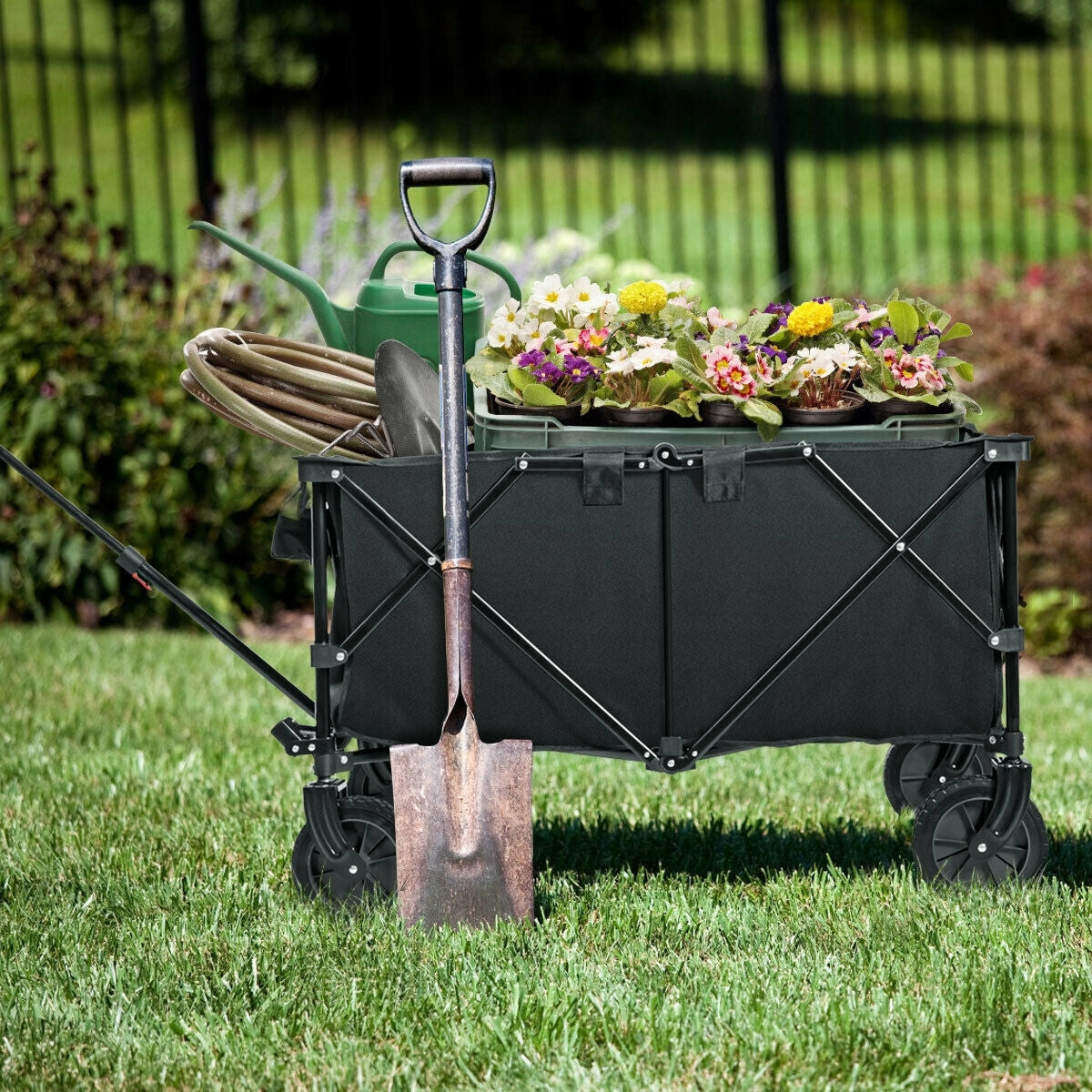 Outdoor Utility Garden Trolley Buggy -BlackÂ