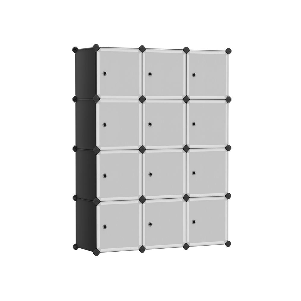SONGMICS Cube Storage with Door, Set of 12 Plastic Cubes