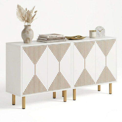 59" Storage Sideboard Buffet with Doors, Modern Wooden Accent Cabinet