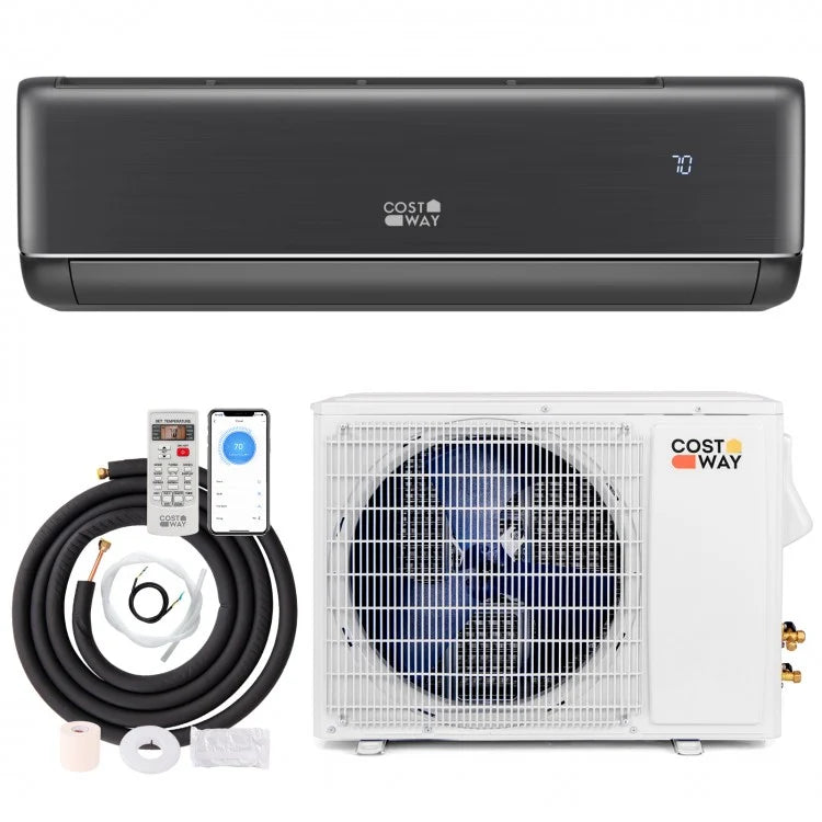 GreyVolt Series Energy Star Certified 24000 BTU 21 SEER2 208-230V Mini Split Air Conditioner and Heater Gray Wifi Enabled