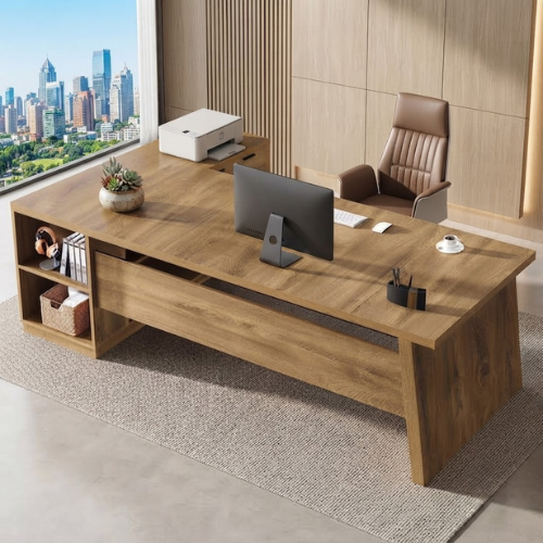 78" L-Shaped Executive Desk, Large Corner Computer Desk for Home Office