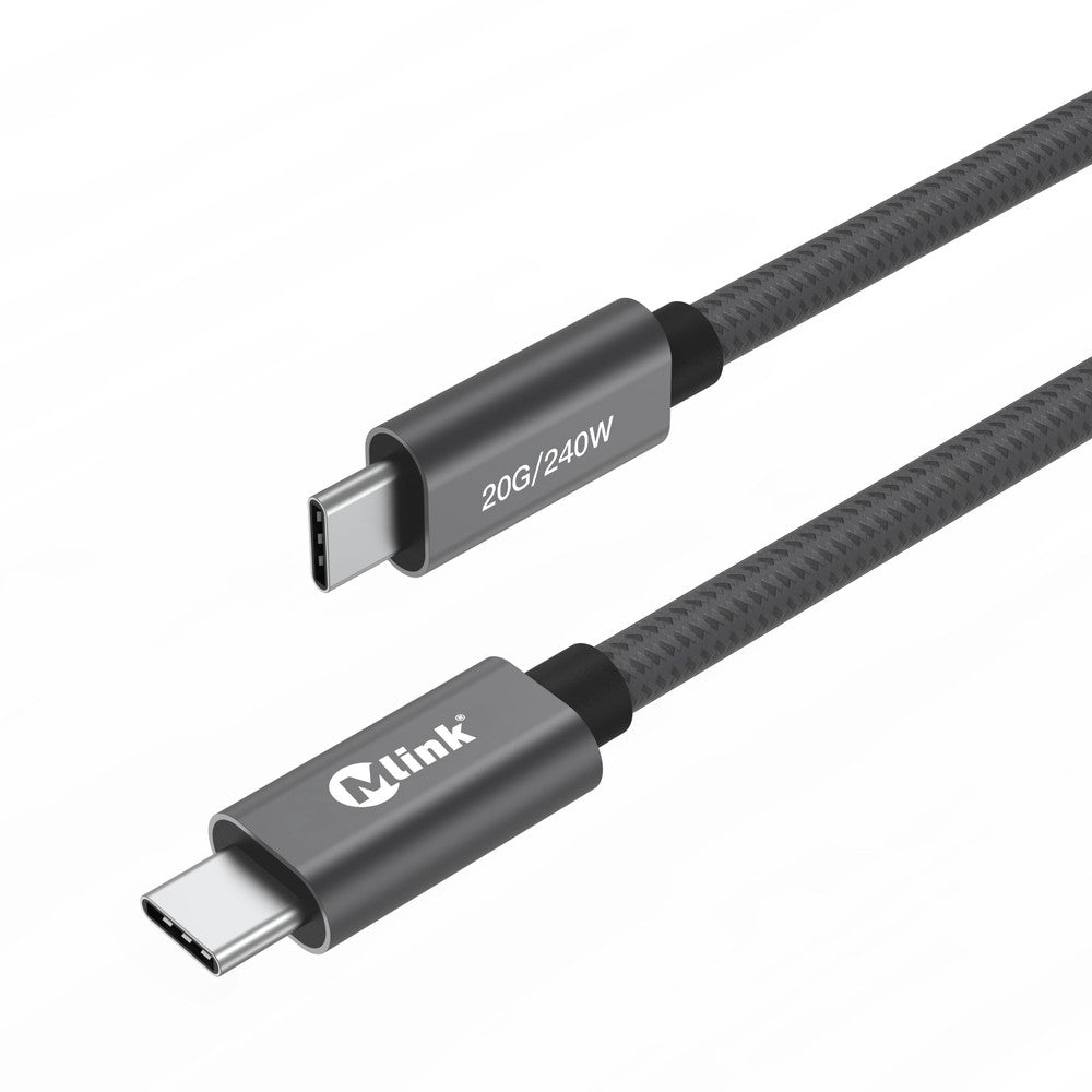 Câble tressé USB-C 3.2 PD240W 48V/5A 20Gops mâle à mâle de haute qualité