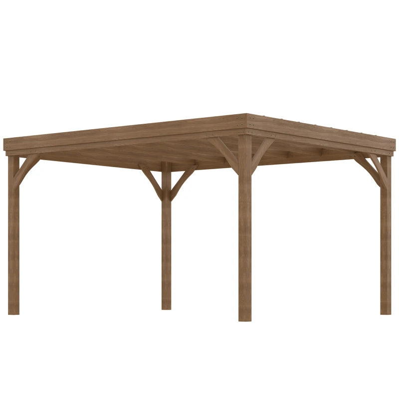 Outsunny 10' x 12' Wood Pergola, Outdoor Gazebo Grape Trellis for Climbing Plant Support, Garden, Patio, Backyard, Deck, Brown