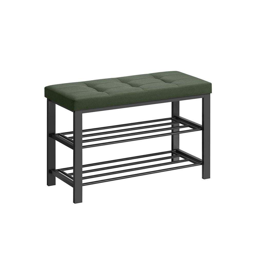 SONGMICS 3-Tier Shoe Rack for Entryway Organizer with Foam Padded Seat