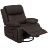 HOMCOM PU Leather Reclining Chair with Vibration Massage Recliner, Swivel Base, Rocking Function, Remote Control, Brown