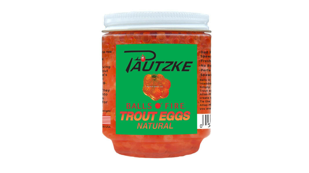 Pautzke BALLS O' FIRE - Trout Eggs, Natural, Can be colored, 8oz jar