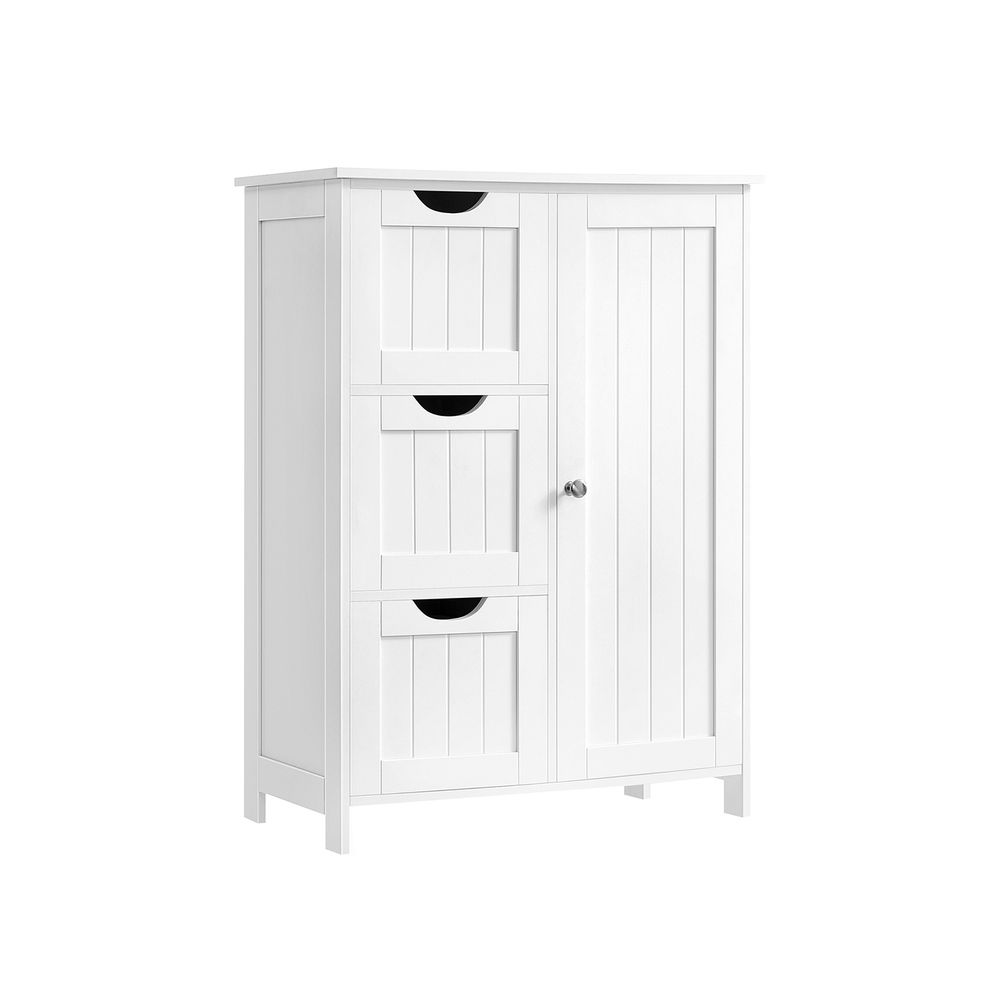 VASAGLE White Bathroom Storage Cabinet with 3 Drawers