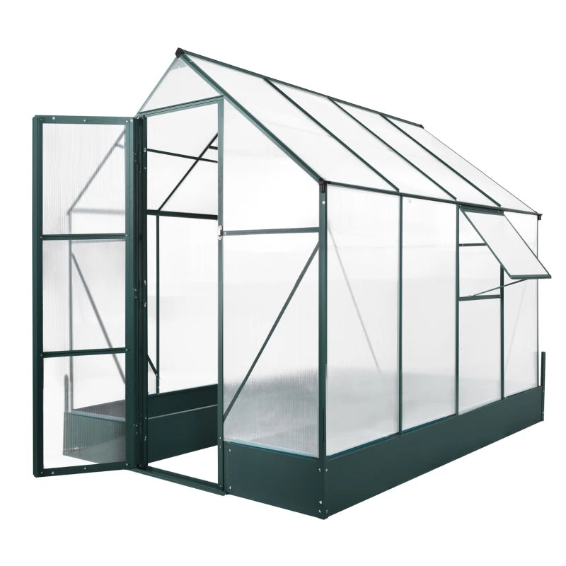 Outsunny 8.2' x 6.2' Greenhouse Aluminum Frame with Temperature Controlled Window