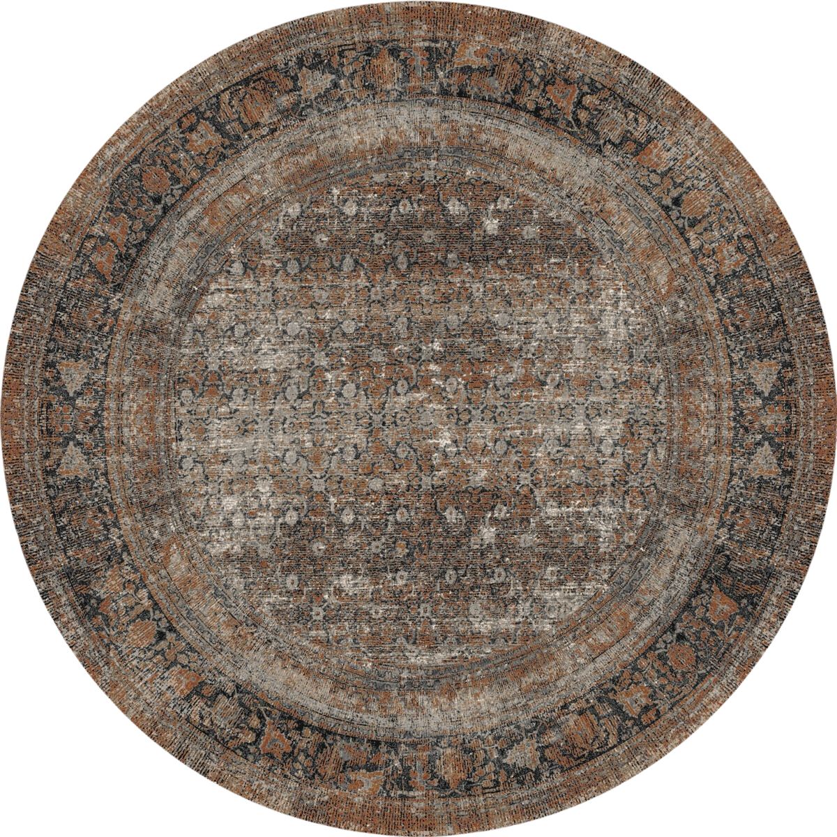 Regal Brown Orange Rug