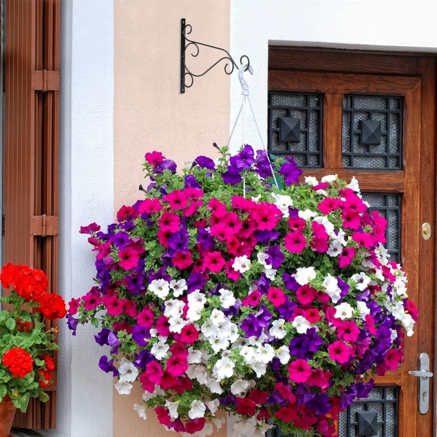 2Pcs Iron Plant Hanging Bracket Plant Hanger Wall Hooks For Bird Feeder Lanterns Wind Chimes