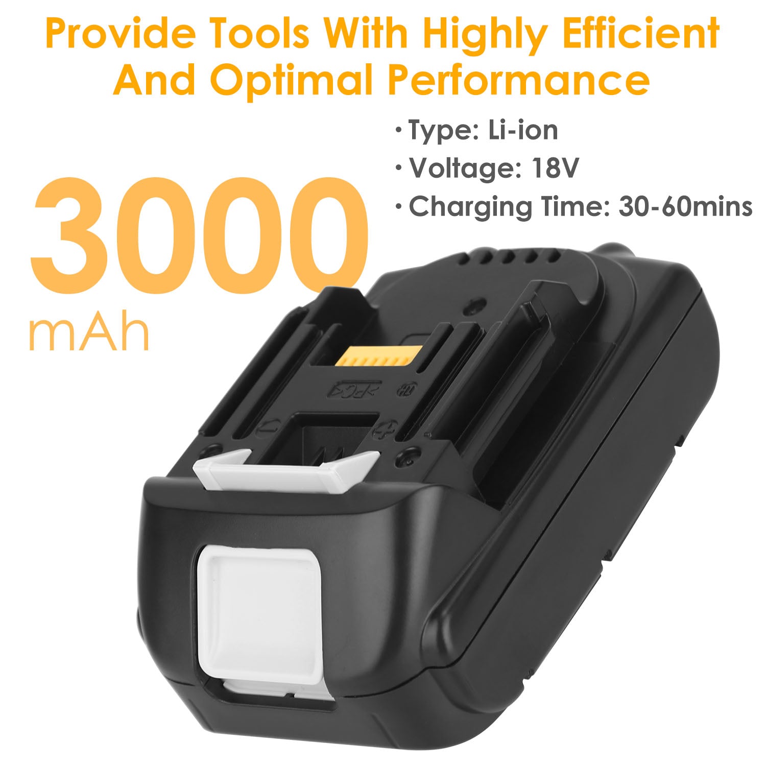 2Packs 18V Li-ion Power Tool Battery Replacement Fit for Makita 194205-3 194309-1 BL1830 BL1815 LXT400