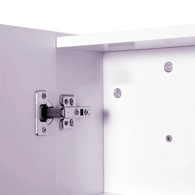 Wall Mount Mirrored Medicine Cabinet, Bathroom Mirror Cabinet with Adjustable Shelf, Double Soft Closing Doors, Light Lilac