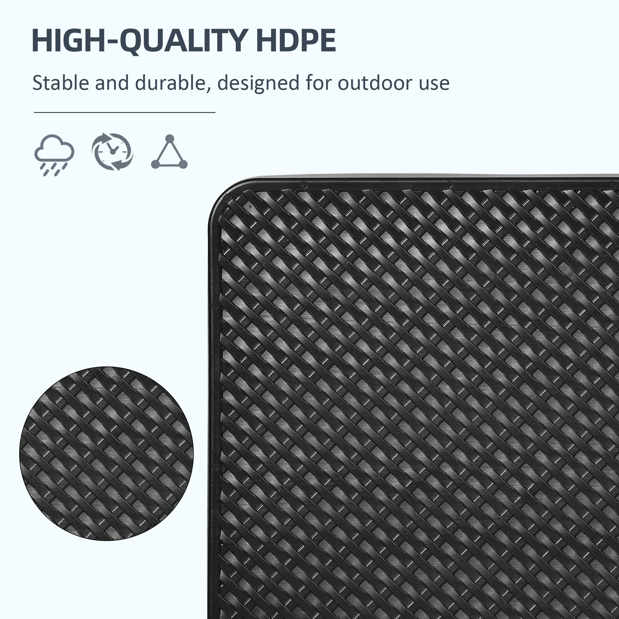 Outsunny Cantilever Umbrella Base Weights: 4PCs HDPE Water/Sand Fill with Handles for Offset Banana Parasol, Black