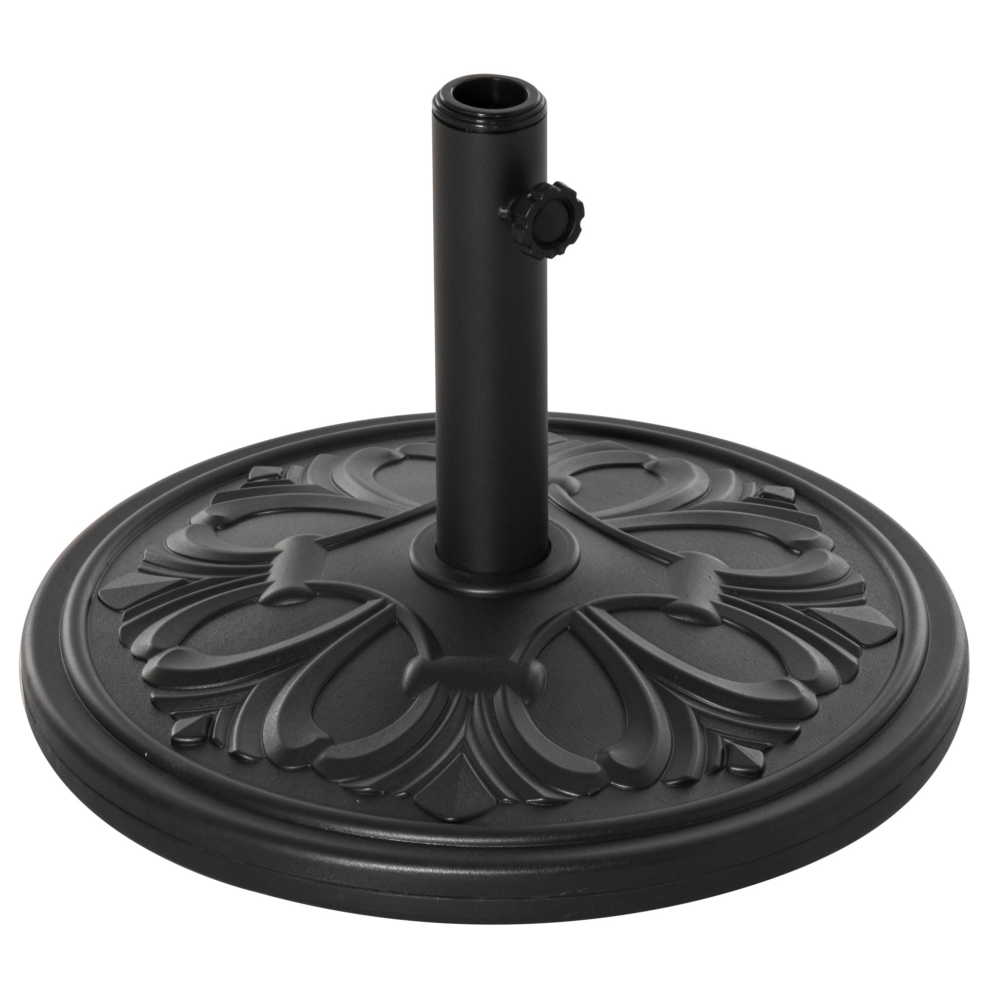 Outsunny Parasol Base: Φ19" Round Heavy Duty Garden Umbrella Holder for Outdoor Furniture