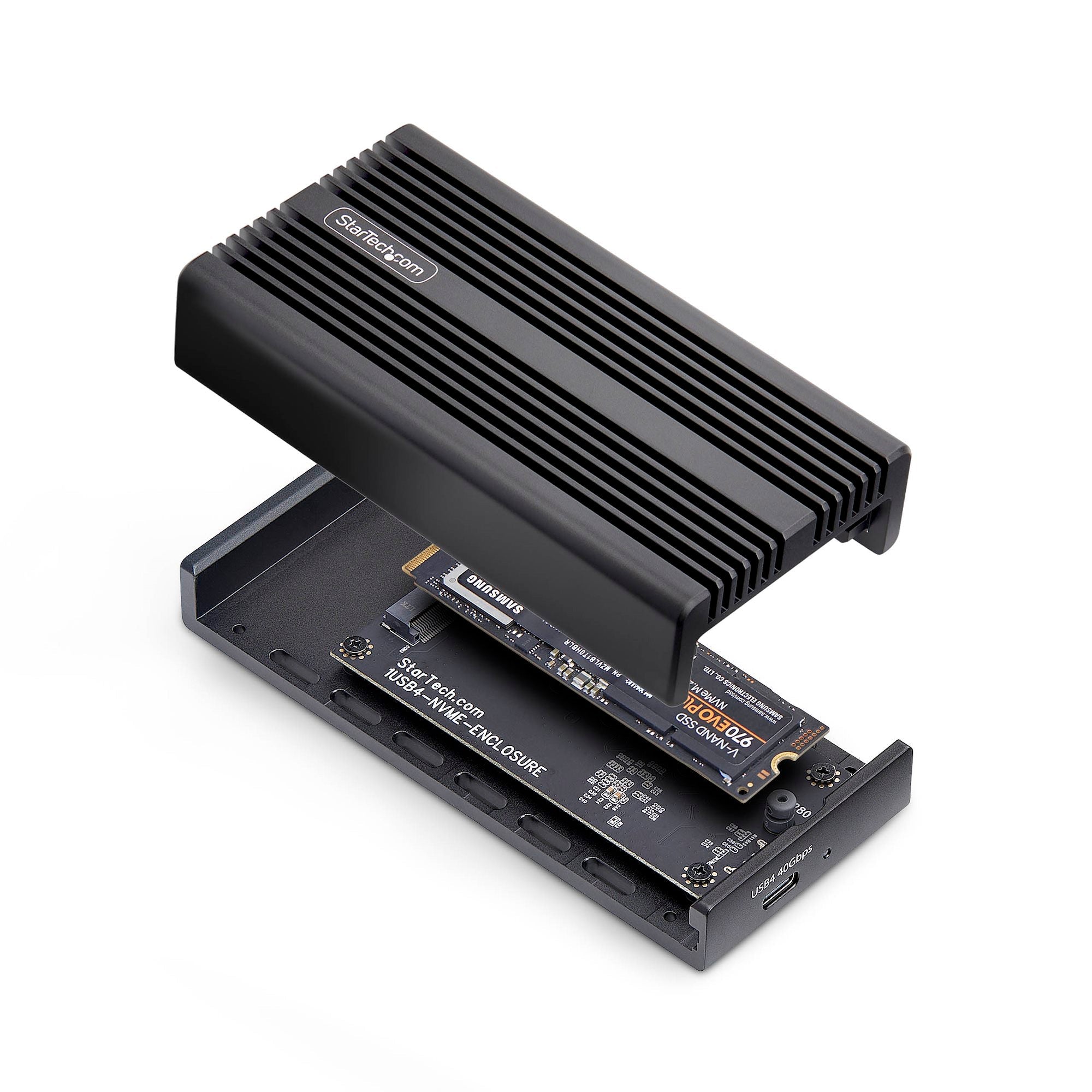 USB4 M.2 NVMe Enclosure, 40Gbps, External USB-C/Thunderbolt NVMe SSD Enclosure, Aluminum Heatsink Case, B+M/M-Key