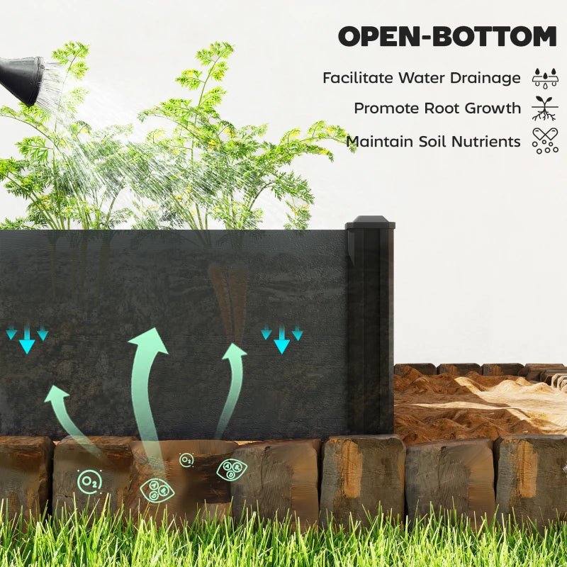 Vinyl Raised Garden Bed Kit, 3-Tier Elevated Garden Box with Open Bottom, DIY Assembly, Outdoor Raised Planter Box
