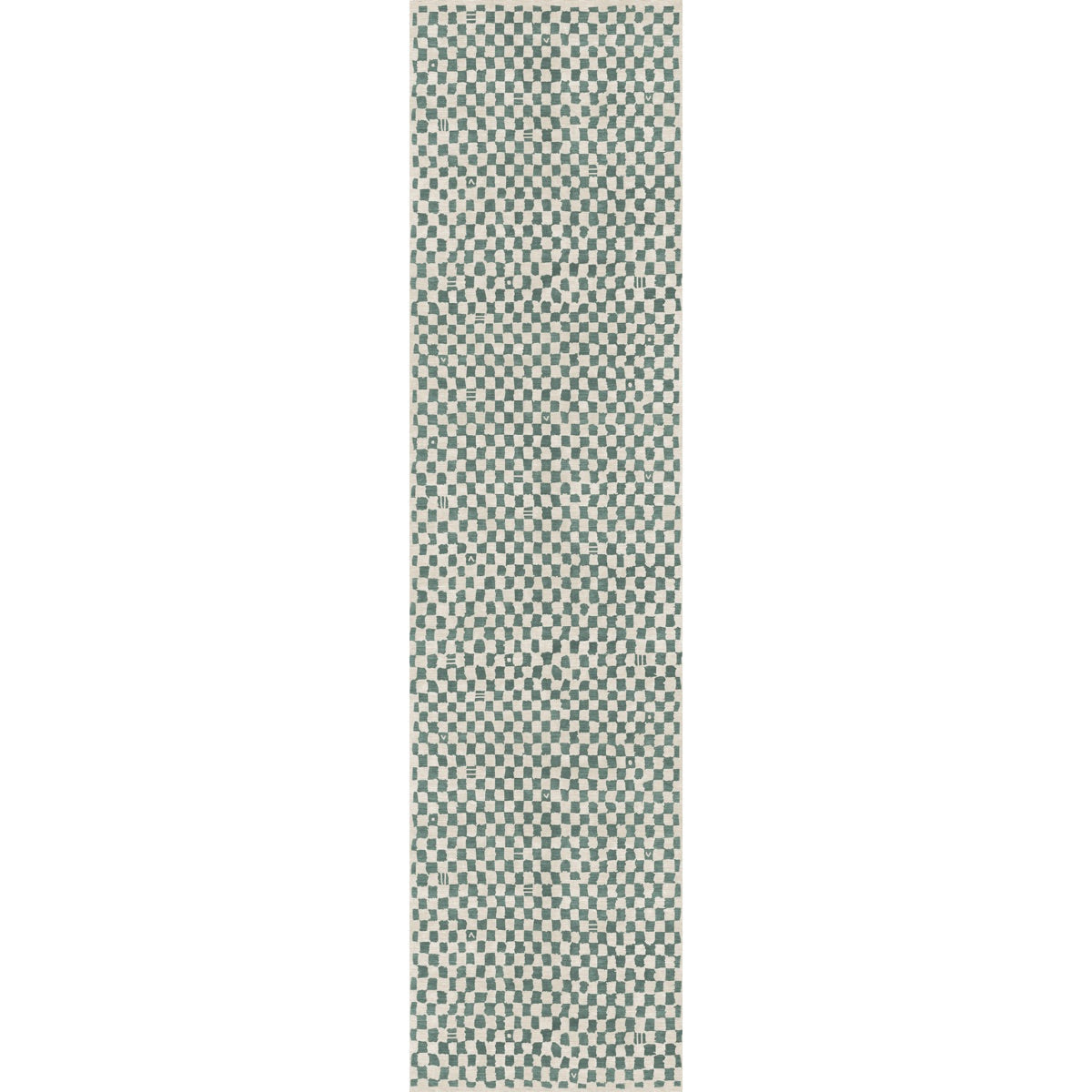 Metro Checkered Slate Green Rug