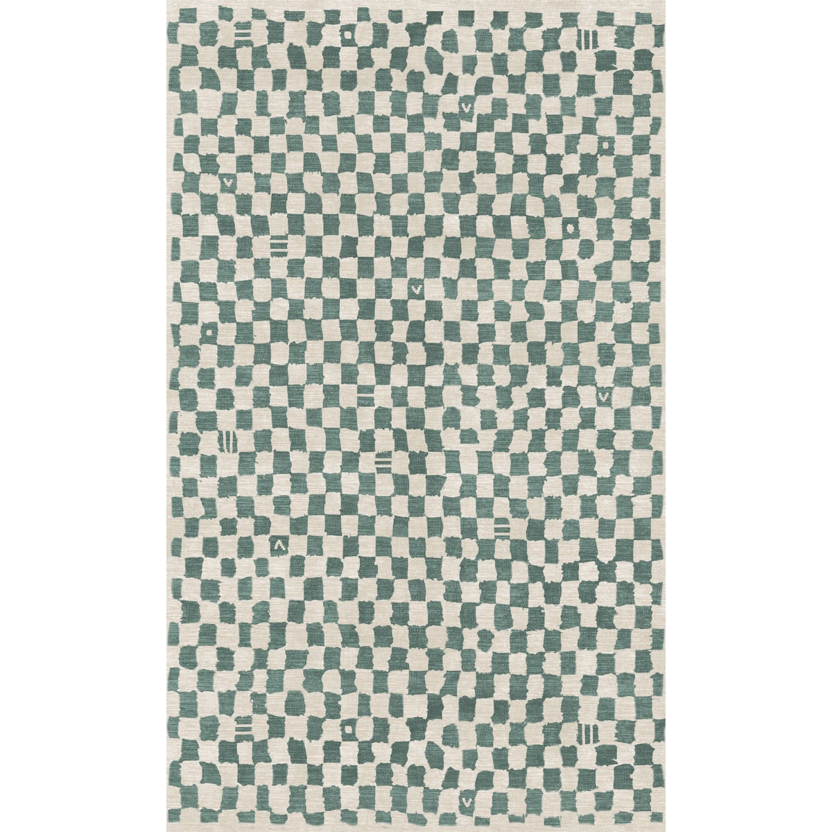 Metro Checkered Slate Green Rug