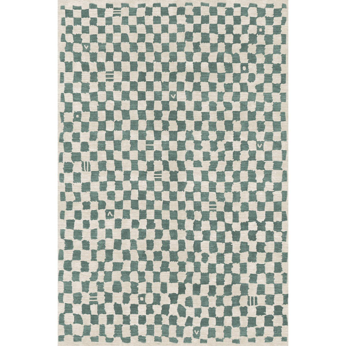 Metro Checkered Slate Green Rug
