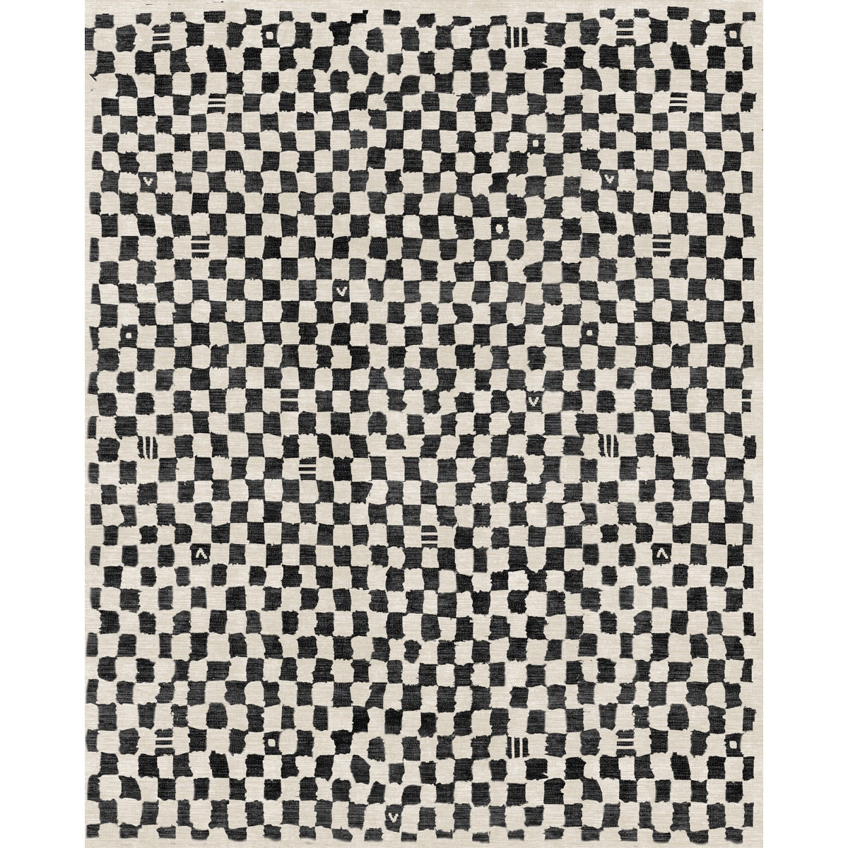 Metro Checkered Black & White Rug