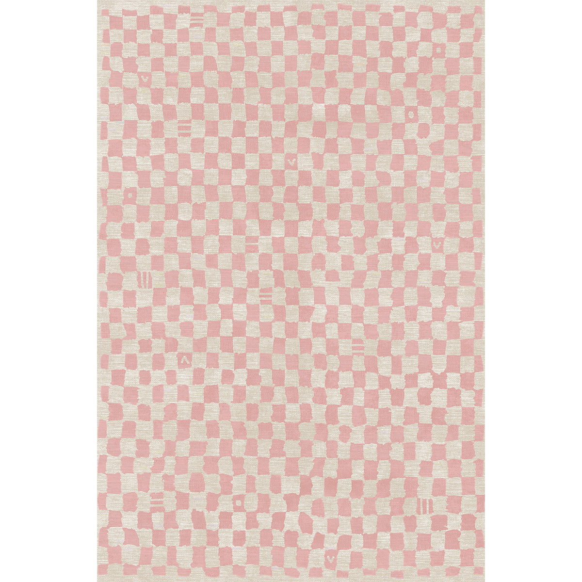Metro Checkered Malibu Pink & White Rug
