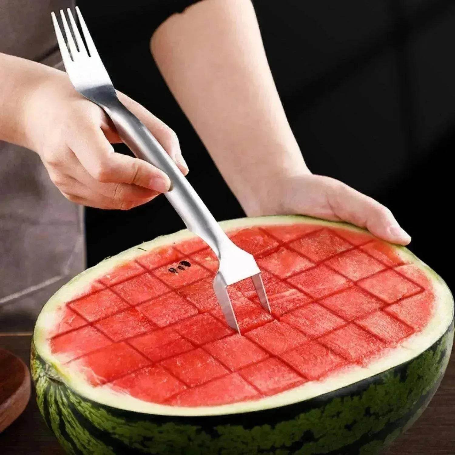 2 In 1 Slicer Multi purpose Stainless Steel Watermelon Fork