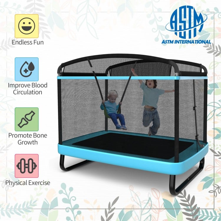 6 Feet Kids Entertaining Trampoline with Swing Safety Fence