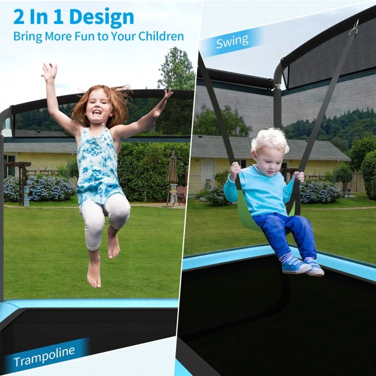 6 Feet Kids Entertaining Trampoline with Swing Safety Fence