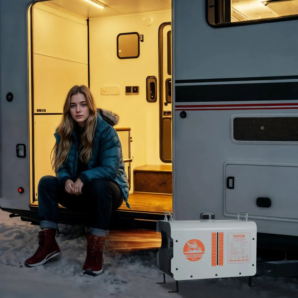 VEVOR 8KW Diesel Heater, 12V/24V All-in-One Air Heater, Bluetooth App, Remote & Display, CO Alarm, Fast Heating Horizontal Portable Heater for Vehicles & Garage