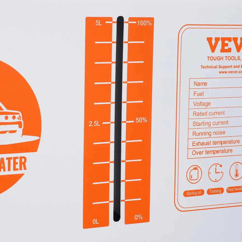 VEVOR 8KW Diesel Heater, 12V/24V All-in-One Air Heater, Bluetooth App, Remote & Display, CO Alarm, Fast Heating Horizontal Portable Heater for Vehicles & Garage