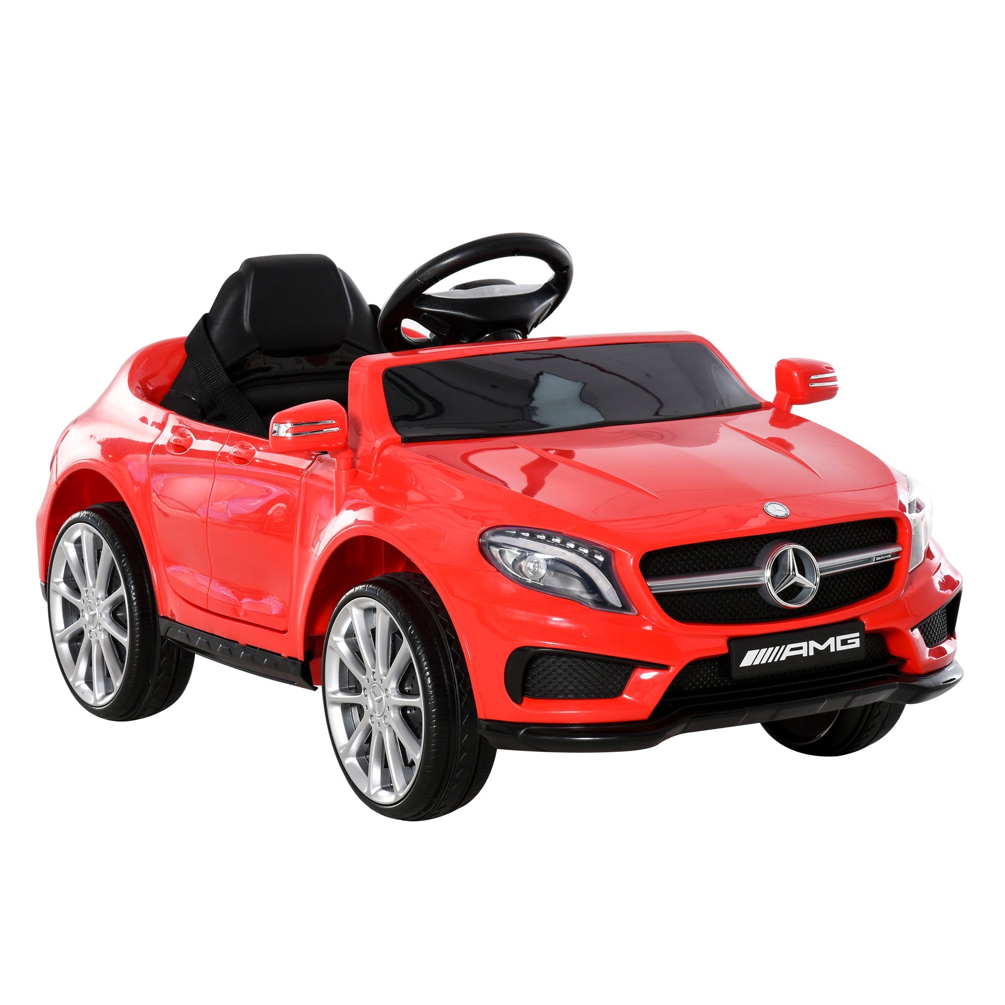 Aosom 6V Kids Licensed Ride On Car Toy Battery Powered High/Low Speed with Headlight Music and Remote Control Red