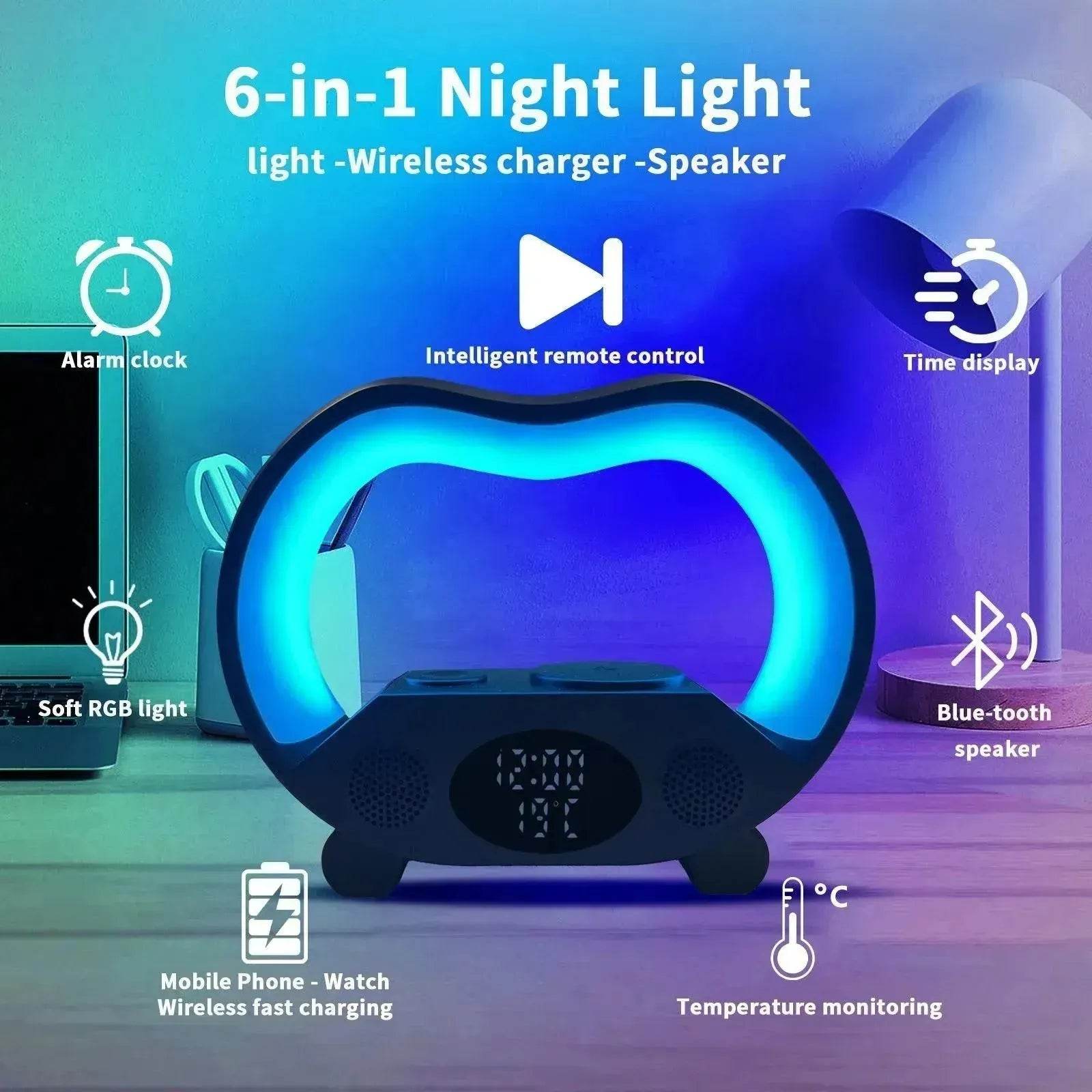 LED Table Lamp Multi-function Wireless Charger Night Light Bluetooth Speaker